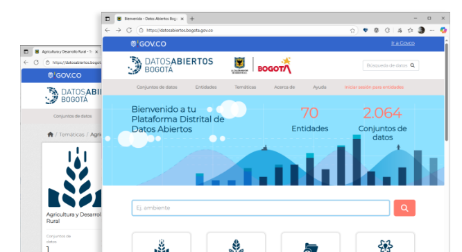 Preview del sitioweb de datos abiertos bogota